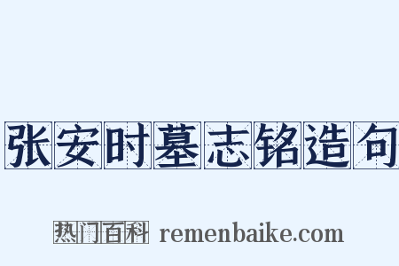 张安时墓志铭造句是什么意思的图片